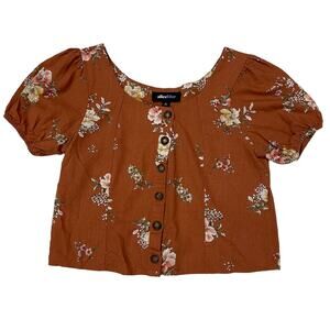 Alice Blue Floral Button Front Top - Rust - Large